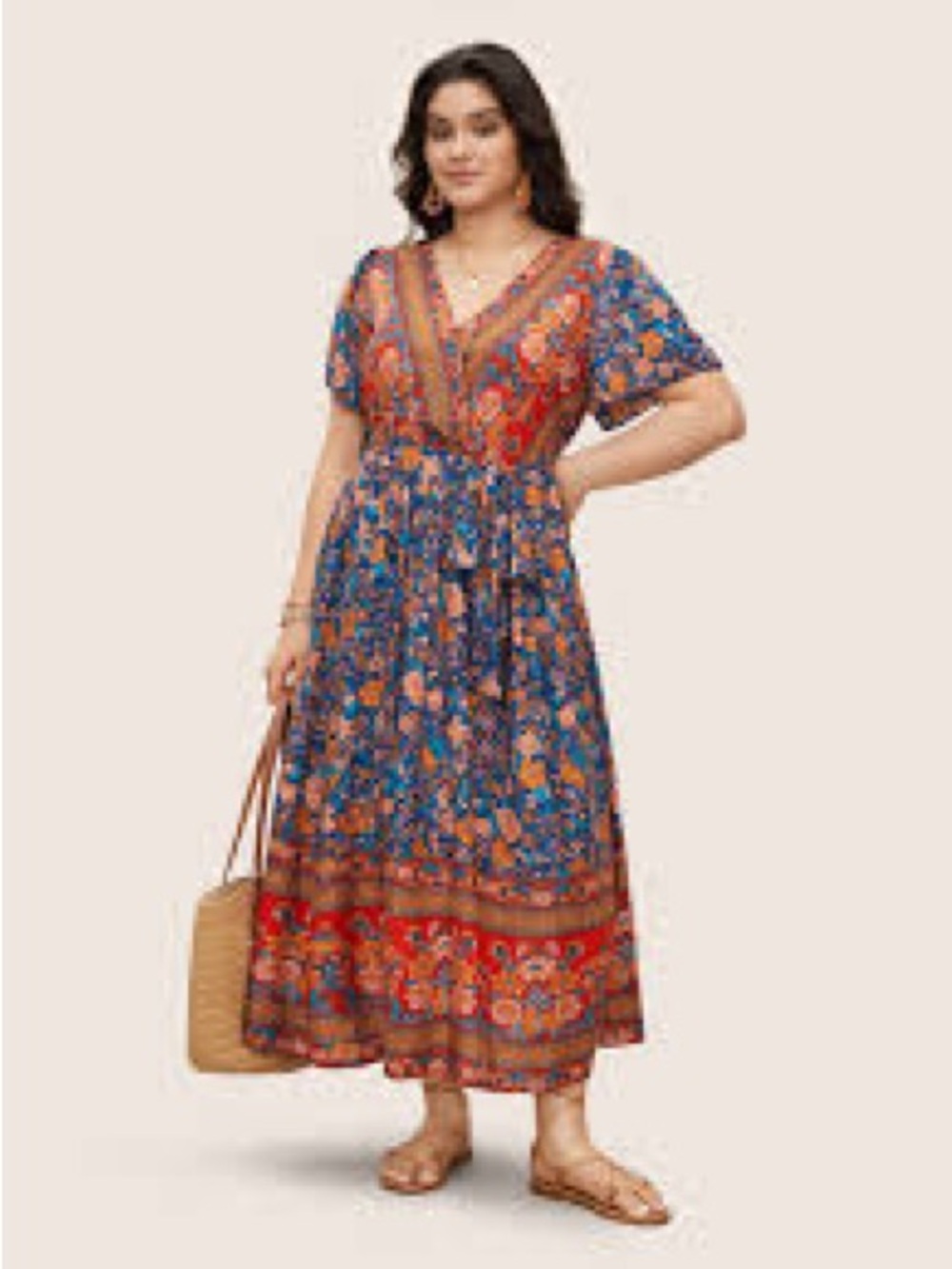 BloomChic Boho Floral Maxi Dress with Pockets Size 18-20No Belt)